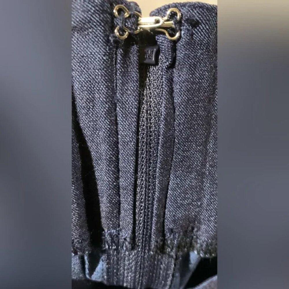 NWT 5X 26 Unique Vintage Dark Blue Denim High Waist Rizzo Cigarette Pants - Picture 5 of 9